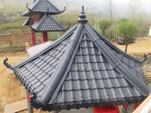 彩色仿古一體瓦墻頭瓦 古建圍墻瓦中式門頭琉璃瓦 珠海asa合成樹脂瓦廠家生產銷售